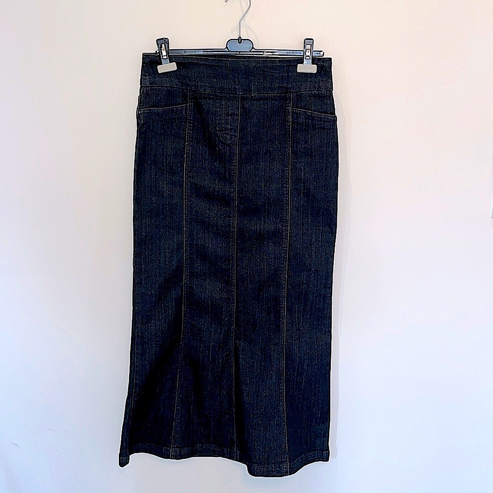 💙Contrast Maxi Denim Skirt